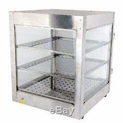 3-Tier Commercial 20x20x24 In Food Pizza Warmer Countertop Display Cabinet Case