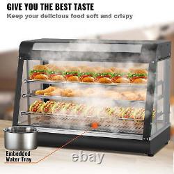 3 Tier Commercial Food Warmer Countertop Pizza Cabinet With Water Tray Adjustable