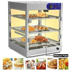 3-Tier Commercial Food Warmer Court Heat pizza Countertop Display Warmer Cabinet