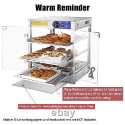 3 Tier Food Warmer Commercial Pie Pizza Cabinet Display Showcase Countertop