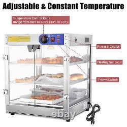3 Tier Food Warmer Commercial Pie Pizza Cabinet Display Showcase Countertop