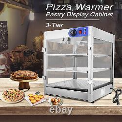 3 Tier Pizza & Food Warmer Commercial Cabinet Heat Food Display Case Countertop