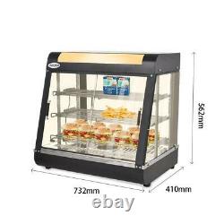 3 Tiers Commercial Food Pizza Warmer Cabinet Counter-top Heated Display Case
