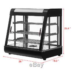 3 Tiers Commercial Food Pizza Warmer Cabinet Countertop Heated Display Case