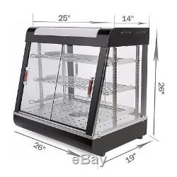 3 Tiers Commercial Food Pizza Warmer Cabinet Countertop Heating Display Case