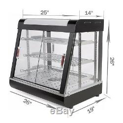 3 Tiers Commercial Food Pizza Warmer Cabinet Countertop Heating Display Case SL