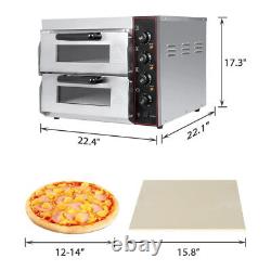 3000W Double Deck Electric Pizza Oven Commercial Toaster Bake Broiler Ovens 110V