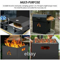 4 IN 1 Wood Fired Pizza Oven Outdoor Ovens Fire Pit Counter Top Oven US