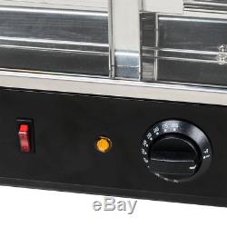 48 Countertop 3 Shelf Heated Display Warmer Sliding Door Self Serve Food Pizza