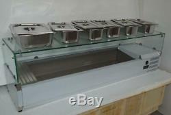 59 Refrigerated Countertop Sandwich Prep / Pizza Prep table 110V With Pans&Lids