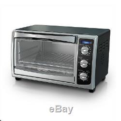 6 Slice Convection Oven Pizza Toaster Countertop Stainless Steel Black & Decker