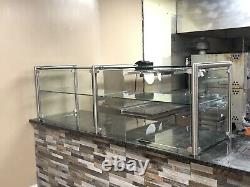 72 6ft Stainless Steel Frame less Pizza Display Case Sneeze Guard Style
