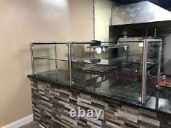 72 6ft Stainless Steel Frame less Pizza Display Case Sneeze Guard Style