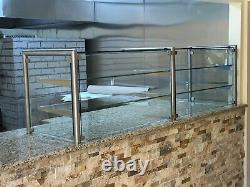 84 7ft Pizza Display Case Glass Sneeze Guard All Stainless Steel With Shelf