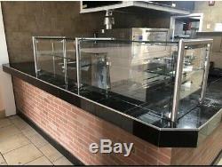 96 8 ft Pizza Display Case Glass Sneeze Guard Stainless Steel With Shelf