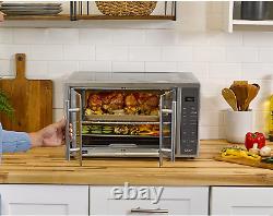 Air Fryer Oven, 10-In-1 Countertop Toaster Oven, XL Fits 2 16 Pizzas, Stainless