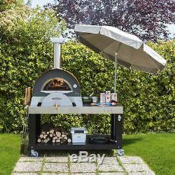 Alfa Ciao M 27 Countertop Wood Fired Pizza Oven, Silver Gray