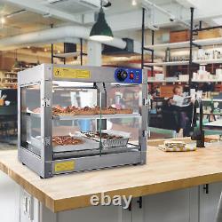 Commercial 2-Tier Countertop Heat Food Pizza Warmer 750W Pastry Display Case New
