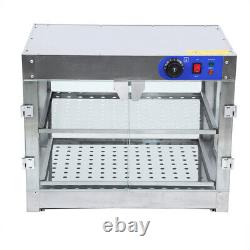Commercial 2-Tier Countertop Heat Food Pizza Warmer 750W Pastry Display Case US