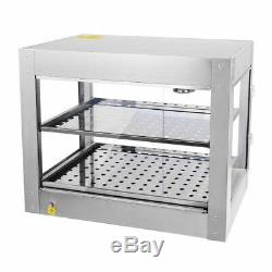 Commercial 24x19x15 Countertop 2-Tier Food Pizza Warmer Display Cabinet Case