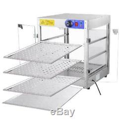 Commercial 24x20x20 3-Tier Countertop Food Pizza Pastry Warmer Display Case 750