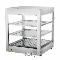 Commercial 3-Tier 20x20x24 Countertop Food Pizza Warmer Cabinet Case 8hrs 750W