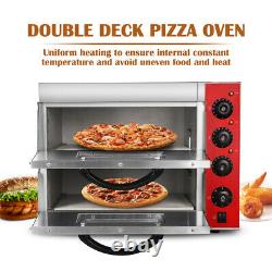 Commercial Double-layer Electric Pizza Oven 220V Hollow Boron Plate Easy Control