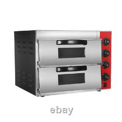 Commercial Double-layer Electric Pizza Oven 220V Hollow Boron Plate Easy Control
