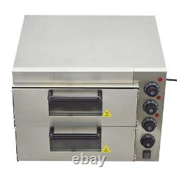 Commercial Electric Pizza Oven Double Deck Bakery Bread Cake Maker Toaster 220V