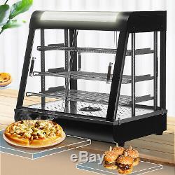 Commercial Food Pizza Heated Display Warmer Cabinet Case Restaurant 26x26x20
