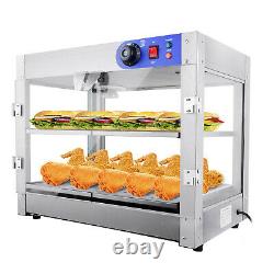 Commercial Food Warmer Countertop Heat Food pizza Display Warmer Cabinet 2-Tier