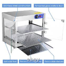 Commercial Food Warmer Countertop Heat Food pizza Display Warmer Cabinet 2-Tier