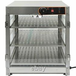 Commercial Food Warmer Countertop Pizza Pastry Warmer Display Case 3-Tier Class