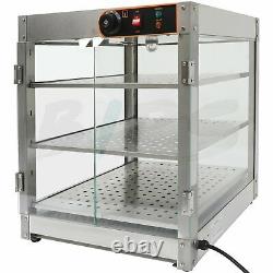 Commercial Food Warmer Countertop Pizza Pastry Warmer Display Case 3-Tier Class
