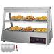 Commercial Food Warmer Court Heat Food Pizza Display Warmer Cabinet 43Glass SUS