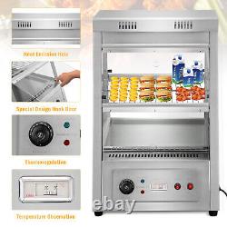 Commercial Food Warmer Court Heat Food pizza Display Warmer Cabinet Glass 1.2KW