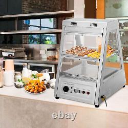 Commercial Food Warmer Court Heat Food pizza Display Warmer Cabinet Glass 1.2KW