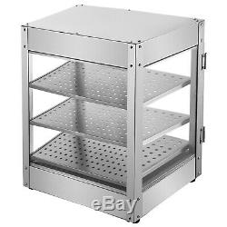 Commercial Food Warmer Pizza Warmer 24 in Pastry Warmer with Magnetic Doors 3 Tier