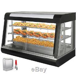 Commercial Food Warmer Pizza Warmer 36-Inch Pastry Warmer with Sliding Doors