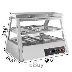 Commercial Food Warmer Pizza Warmer 48-Inch Pastry Warmer with Tilt-Up Doors