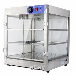 Commercial Food Warmer Wide Display Cabinet 3 Tier Countertop Case Pizza Pastry