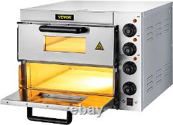 Commercial Pizza Oven Countertop, 14 Double Deck Layer, 110V 1950W Stainless St