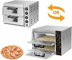 Commercial Pizza Oven Countertop 14 Electric Double Deck Layer with Deck Layer