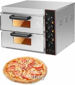 Commercial Pizza Oven Countertop 3000W 14'' Electric Double Pizza Oven