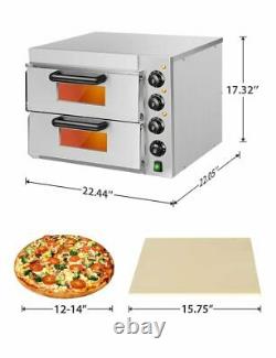 Commercial Pizza Oven Countertop 3000W14'' Electric Double Pizza Oven Deck Layer