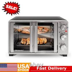 Countertop Double French Door Toaster Oven fits 12Pizza Stainless Steel Kitchen