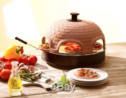 Countertop Mini Pizza Oven 6 Person with True Cooking Stone Real Terracotta Dome