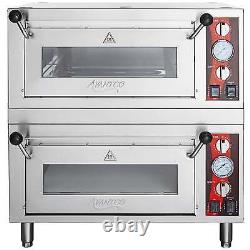 Double Deck Countertop Pizza/Bakery Oven with Two Independent Chambers (2) 1700W