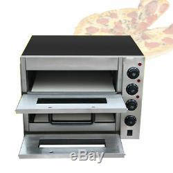 Double Electric Pizza Oven Cooking Machine Warming Equipment 220V 3KW