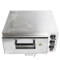 Electric 2000W Pizza Oven Single Deck Fire Stone Stainless Steel Bread Toaster